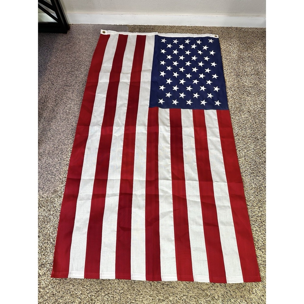 USA American Flag 3ft x 5ft 2-Ply Polyester Nylon Made in U.S.A.